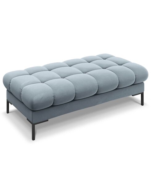 Banc velours bali 2 places bleu clair - 62x133x40 cm