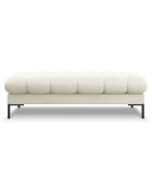 Banc velours bali 2 places beige clair - 62x133x40 cm