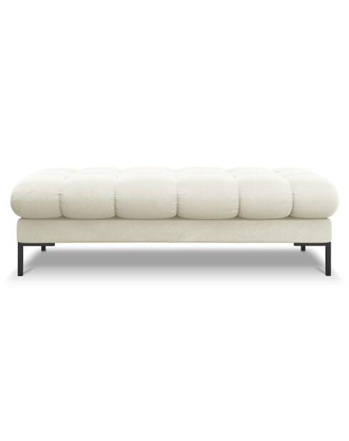 Banc velours bali 2 places beige clair - 62x133x40 cm