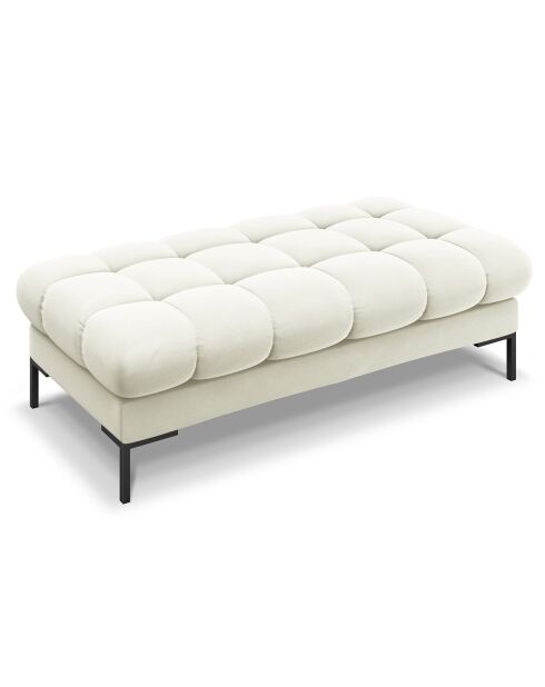 Banc velours bali 2 places beige clair - 62x133x40 cm