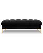 Banc velours bali 2 places noir - 62x133x40 cm