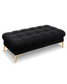 Banc velours bali 2 places noir - 62x133x40 cm