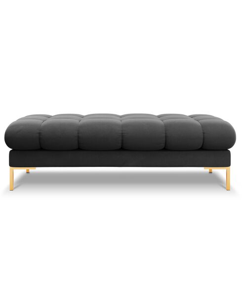 Banc velours bali 2 places gris foncé - 62x133x40 cm