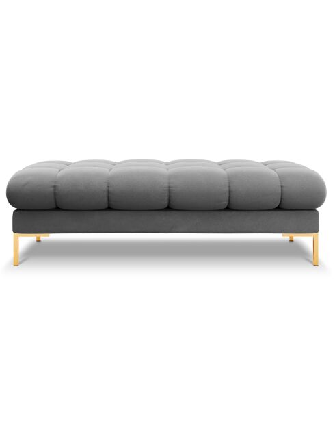 Banc velours bali 2 places gris clair - 62x133x40 cm