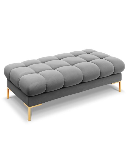 Banc velours bali 2 places gris clair - 62x133x40 cm