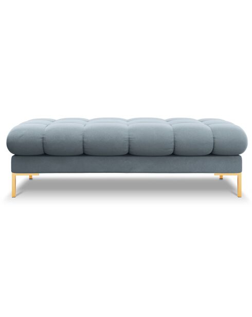 Banc velours bali 2 places bleu clair - 62x133x40 cm
