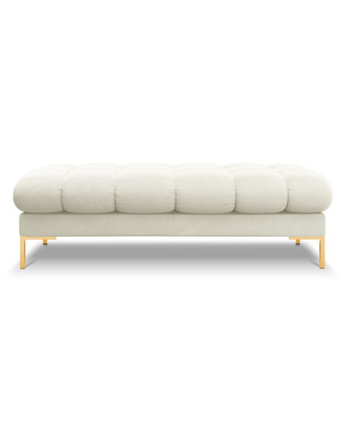 Banc velours bali 2 places beige clair - 62x133x40 cm