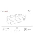 Banc velours bali 2 places gris foncé - 62x133x40 cm