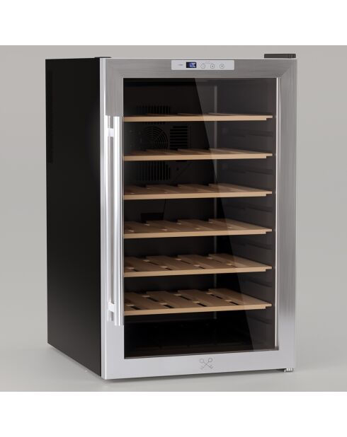 Cave à vin 28 bouteilles pose libre argentée - 45.2x52x71.9 cm