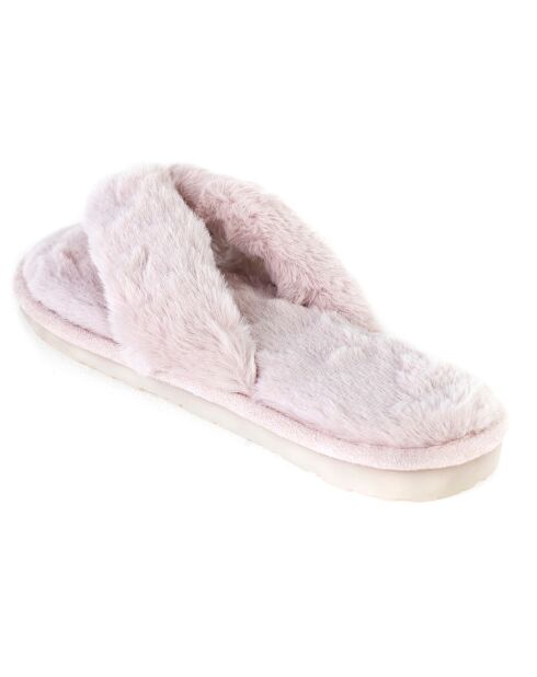Chaussons en fausse fourrure Nora roses