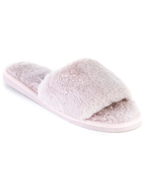 Chaussons en fausse fourrure Léah roses