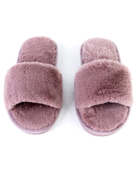 Chaussons en fausse fourrure Léah violets