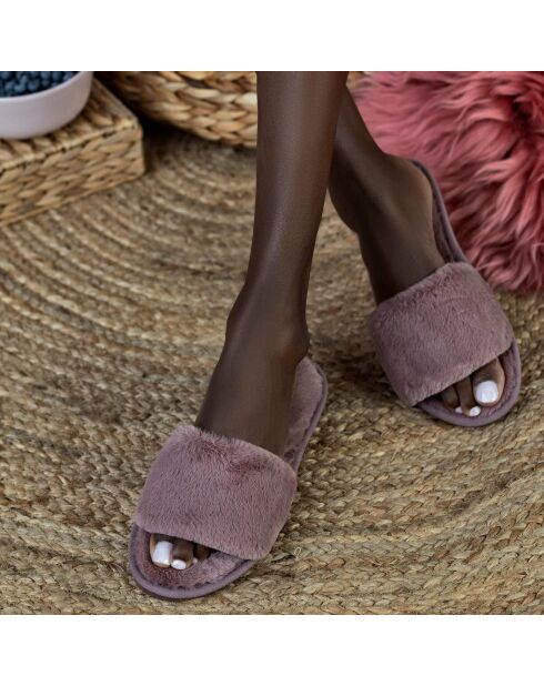 Chaussons en fausse fourrure Léah violets