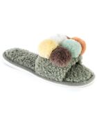 Chaussons en fausse fourrure Lucy verts