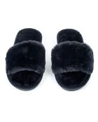 Chaussons en fausse fourrure Léah noirs