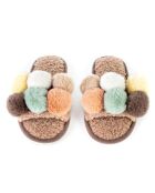 Chaussons en fausse fourrure Lucy marron