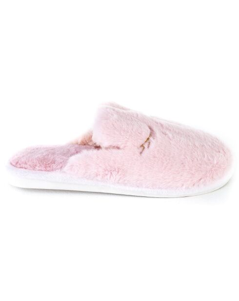 Chaussons en fausse fourrure Savannah roses