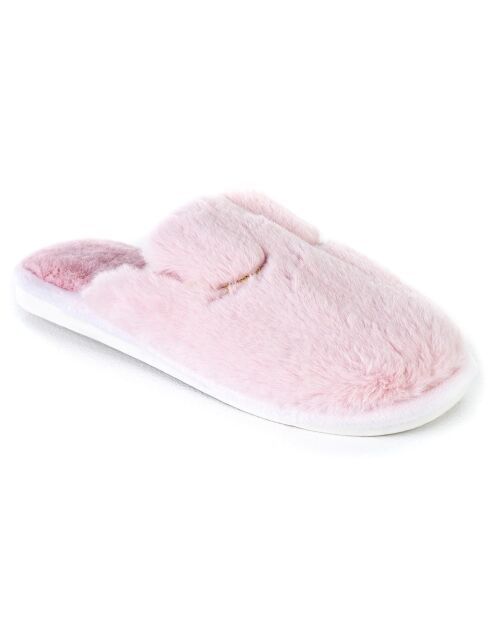Chaussons en fausse fourrure Savannah roses