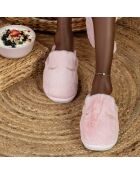 Chaussons en fausse fourrure Savannah roses