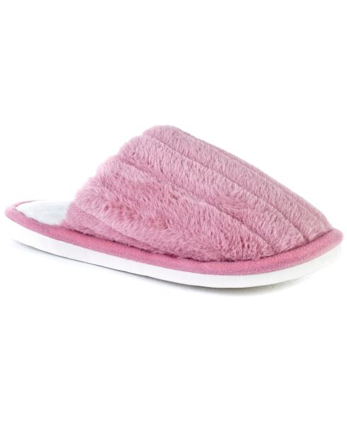 Chaussons en fausse fourrure Skylar  roses