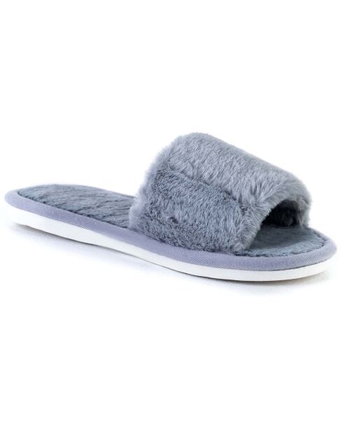 Chaussons en fausse fourrure Elena gris
