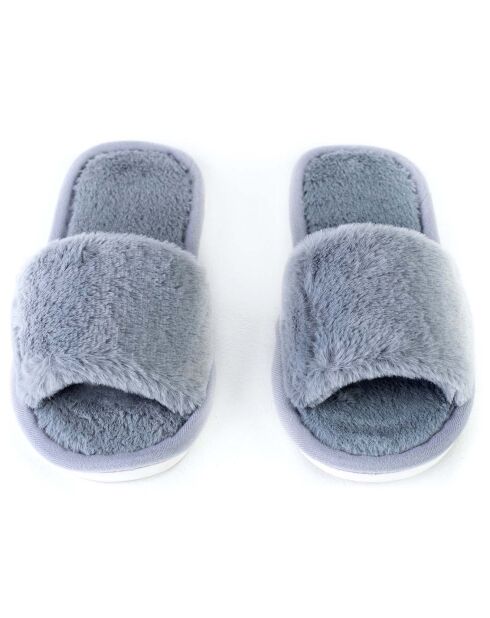 Chaussons en fausse fourrure Elena gris