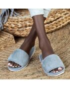 Chaussons en fausse fourrure Elena gris