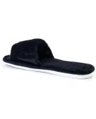 Chaussons en fausse fourrure Elena noirs