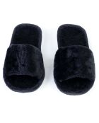 Chaussons en fausse fourrure Elena noirs