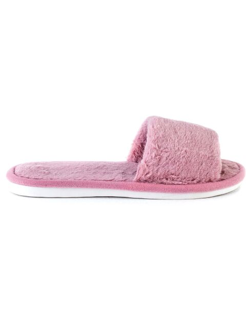 Chaussons en fausse fourrure Elena roses