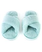 Chaussons en fausse fourrure Ivy bleus