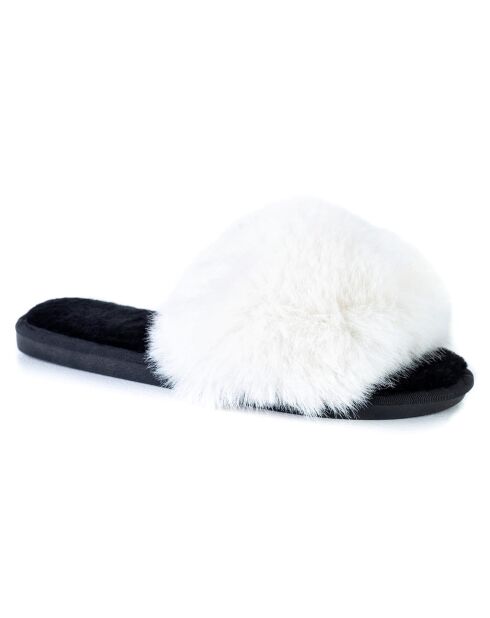 Chaussons en fausse fourrure Hailey blancs
