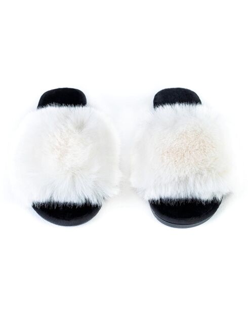 Chaussons en fausse fourrure Hailey blancs