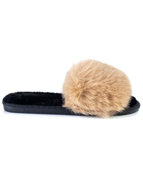 Chaussons en fausse fourrure Hailey marron