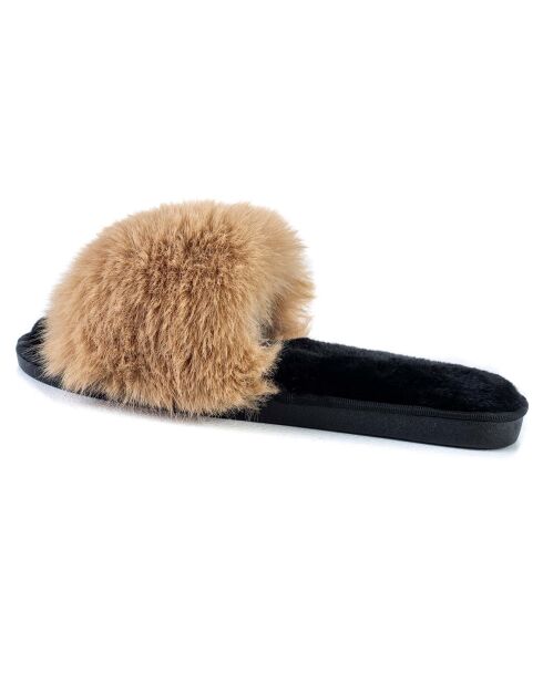 Chaussons en fausse fourrure Hailey marron