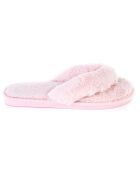 Chaussons en fausse fourrure Samantha roses