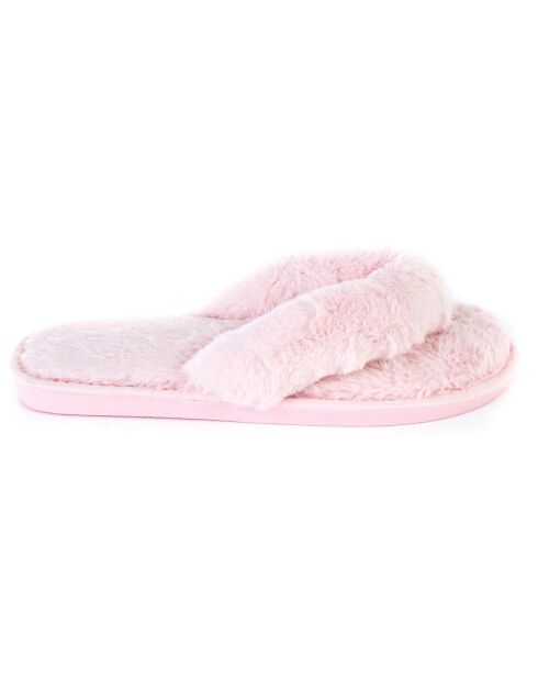 Chaussons en fausse fourrure Samantha roses