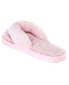 Chaussons en fausse fourrure Samantha roses