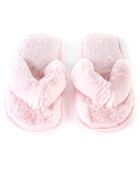 Chaussons en fausse fourrure Samantha roses