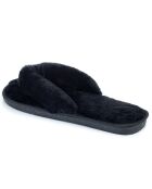 Chaussons en fausse fourrure Samantha noirs