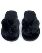 Chaussons en fausse fourrure Samantha noirs