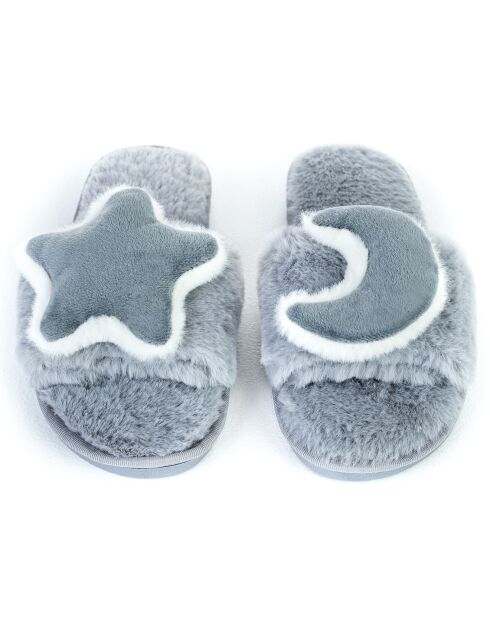 Chaussons en fausse fourrure Autumn gris