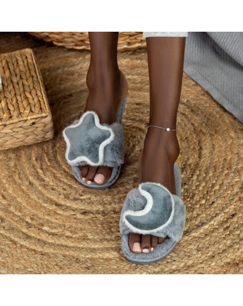 Chaussons en fausse fourrure Autumn gris