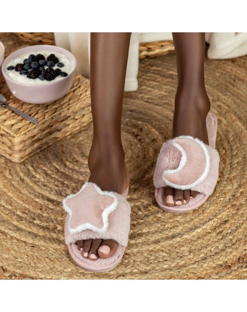 Chaussons en fausse fourrure Autumn roses