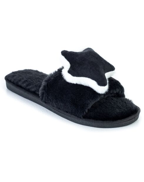 Chaussons en fausse fourrure Autumn noirs