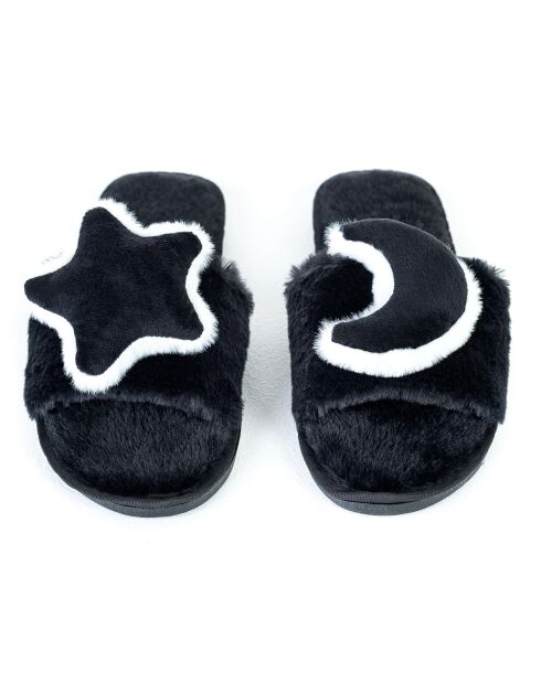 Chaussons en fausse fourrure Autumn noirs
