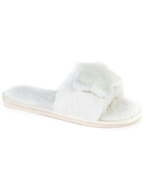Chaussons en fausse fourrure Autumn blancs