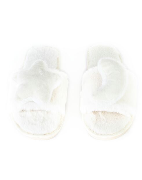 Chaussons en fausse fourrure Autumn blancs