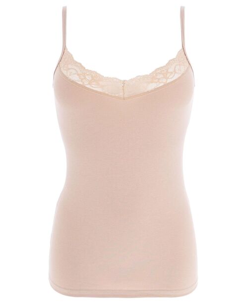 Caraco avec dentelle Fanny beige
