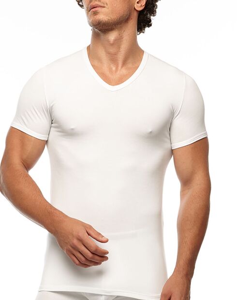 T-Shirt col V Max blanc